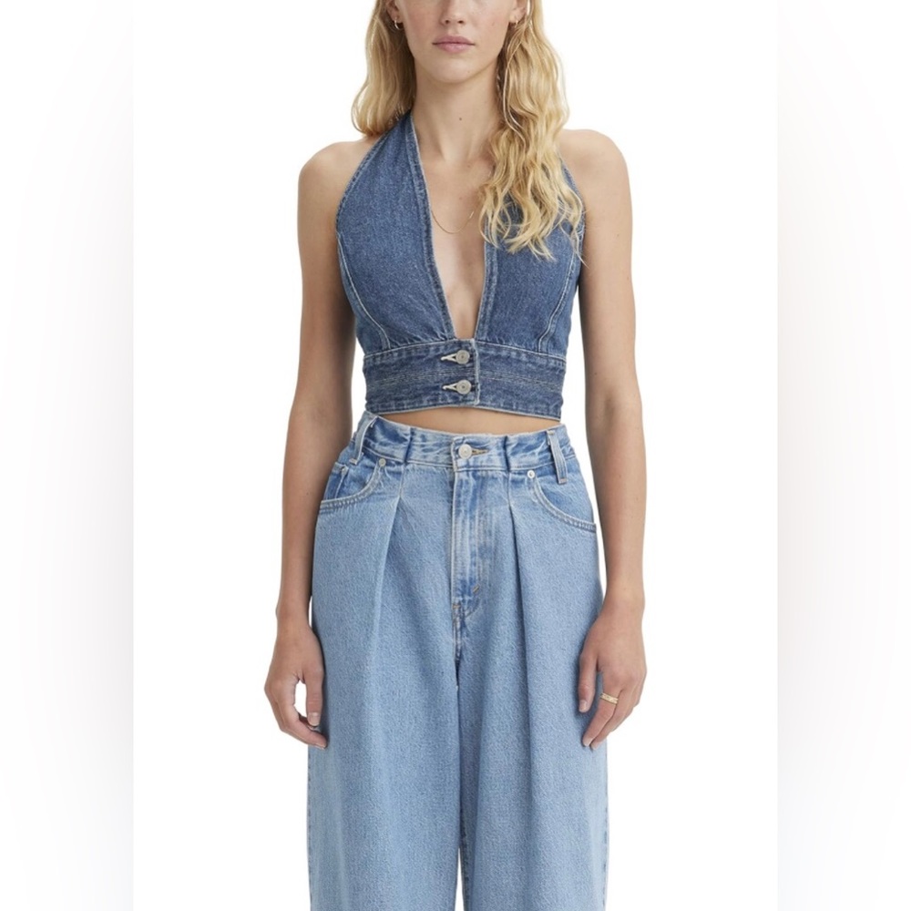 NWT Levi’s Women's Daisy Denim Halter Top Sz Small